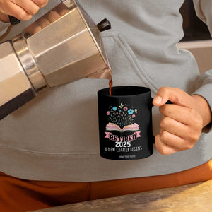 Women Retirement Life Coffee Mug Retired 2025 A New Chapter Begins Floral Book TS12 Print Your Wear