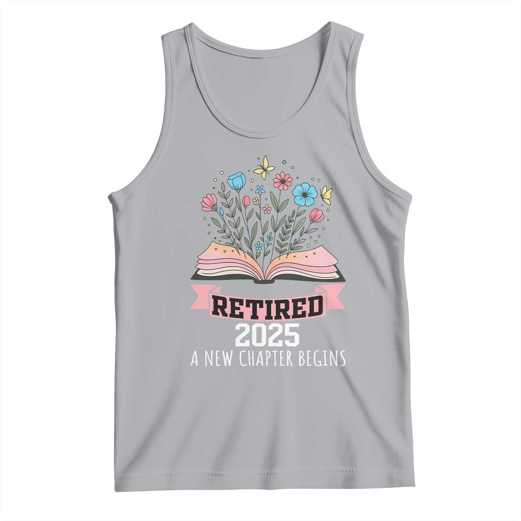Women Retirement Life Tank Top Retired 2025 A New Chapter Begins Floral Book TS12 Athletic Heather Print Your Wear
