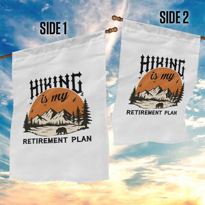 Hiking Is My Retirement Plan Garden Flag Outdoor Vintage Mountain Scene TS12 Print Your Wear
