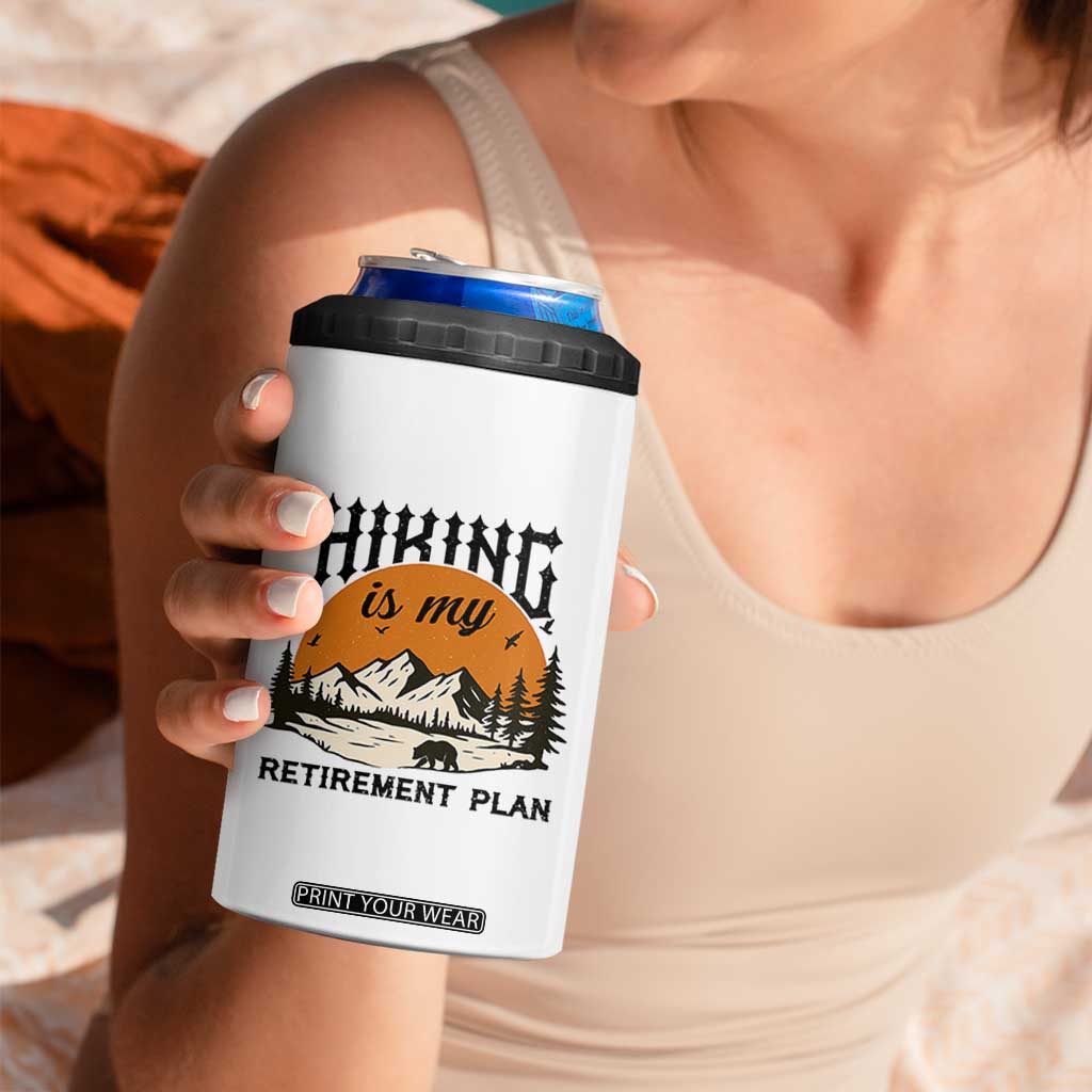 Hiking Is My Retirement Plan 4 in 1 Can Cooler Tumbler Outdoor Vintage Mountain Scene TS12 Print Your Wear