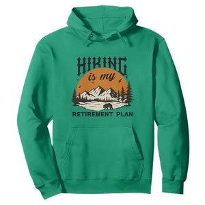 Hiking Is My Retirement Plan Hoodie Outdoor Vintage Mountain Scene TS12 Irish Green Print Your Wear