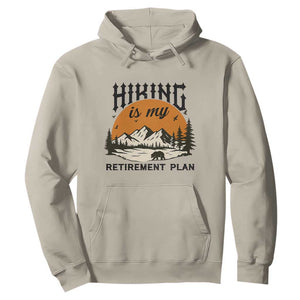 Hiking Is My Retirement Plan Hoodie Outdoor Vintage Mountain Scene TS12 Sand Print Your Wear