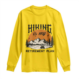 Hiking Is My Retirement Plan Long Sleeve Shirt Outdoor Vintage Mountain Scene TS12 Daisy Print Your Wear