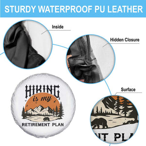 Hiking Is My Retirement Plan Spare Tire Cover Outdoor Vintage Mountain Scene TS12 Print Your Wear