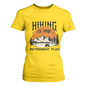 Hiking Is My Retirement Plan T Shirt For Women Outdoor Vintage Mountain Scene TS12 Daisy Print Your Wear