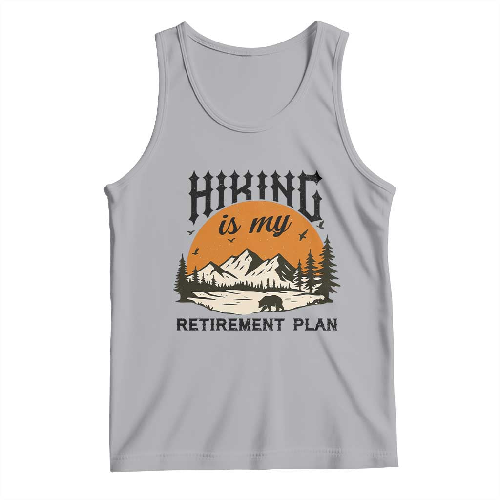 Hiking Is My Retirement Plan Tank Top Outdoor Vintage Mountain Scene TS12 Athletic Heather Print Your Wear