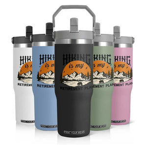 Hiking Is My Retirement Plan Flip Straw Tumbler Outdoor Vintage Mountain Scene TS12 Print Your Wear
