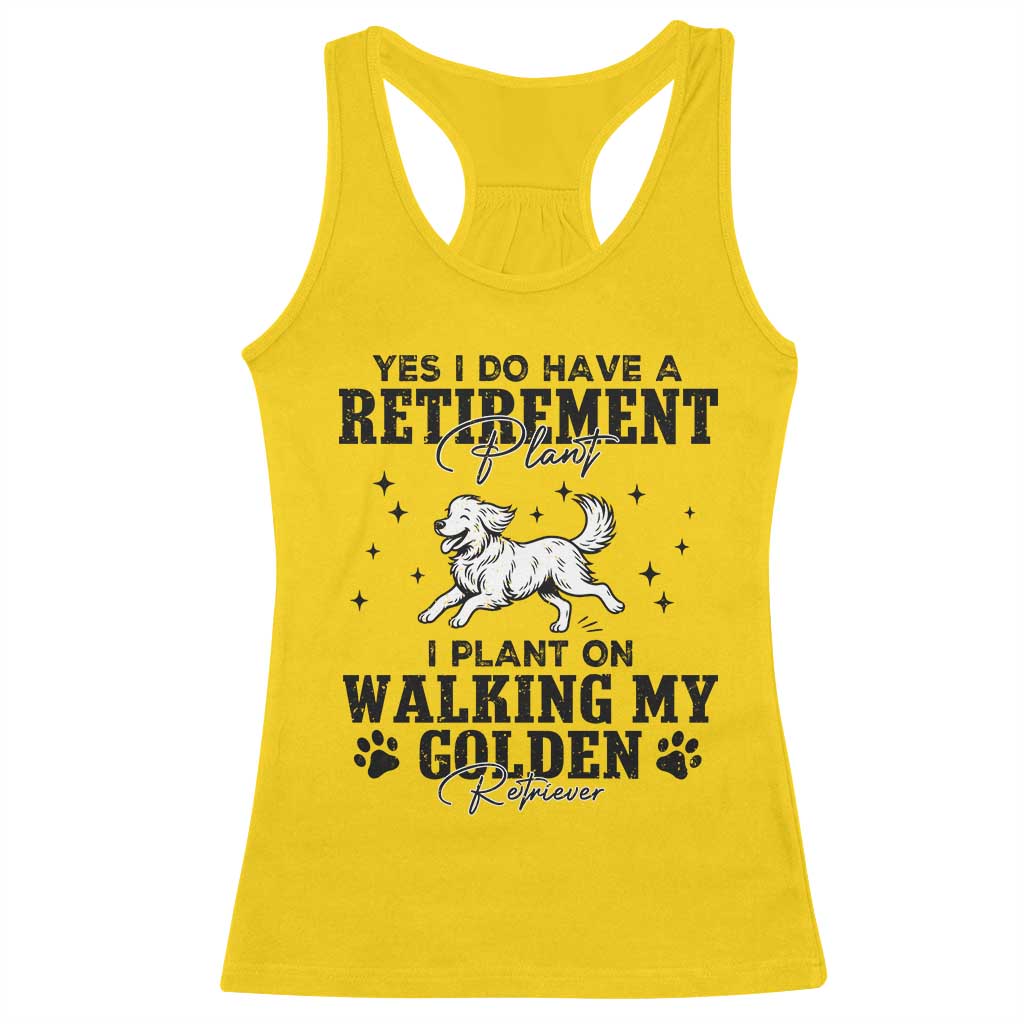 Funny I Plan On Walking My Golden Retriever Racerback Tank Top Retirement Gift For Dog Lover TS12 Daisy Print Your Wear