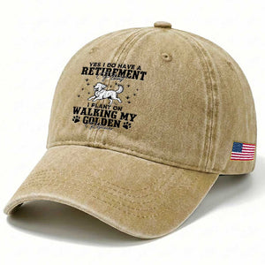 Funny I Plan On Walking My Golden Retriever Washed Cotton Baseball Cap Retirement Gift For Dog Lover TS12 Print Your Wear
