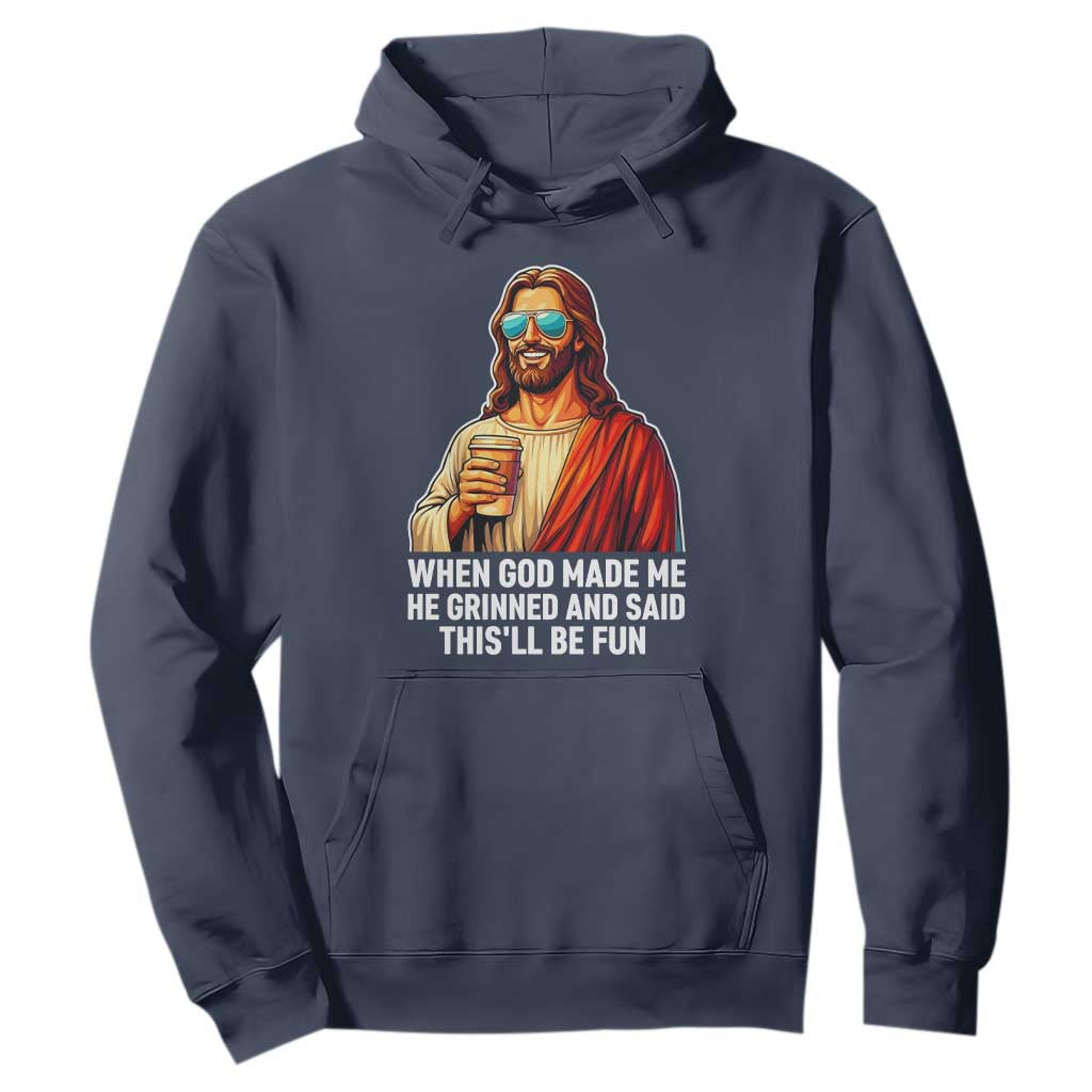 Funny Religious Jesus Hoodie Wait Im Goated TS12 Navy Print Your Wear