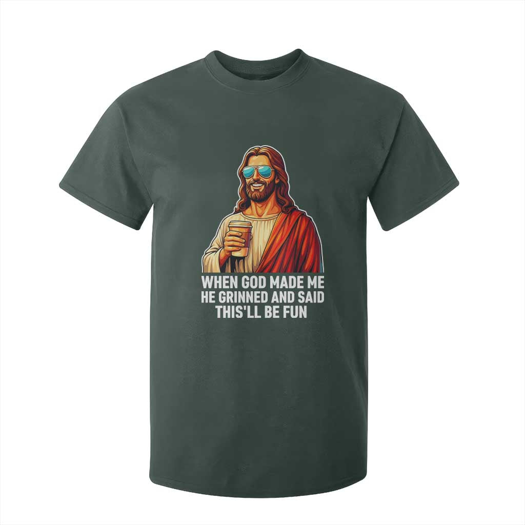 Funny Religious Jesus T Shirt For Kid Wait Im Goated TS12 Dark Forest Green Print Your Wear