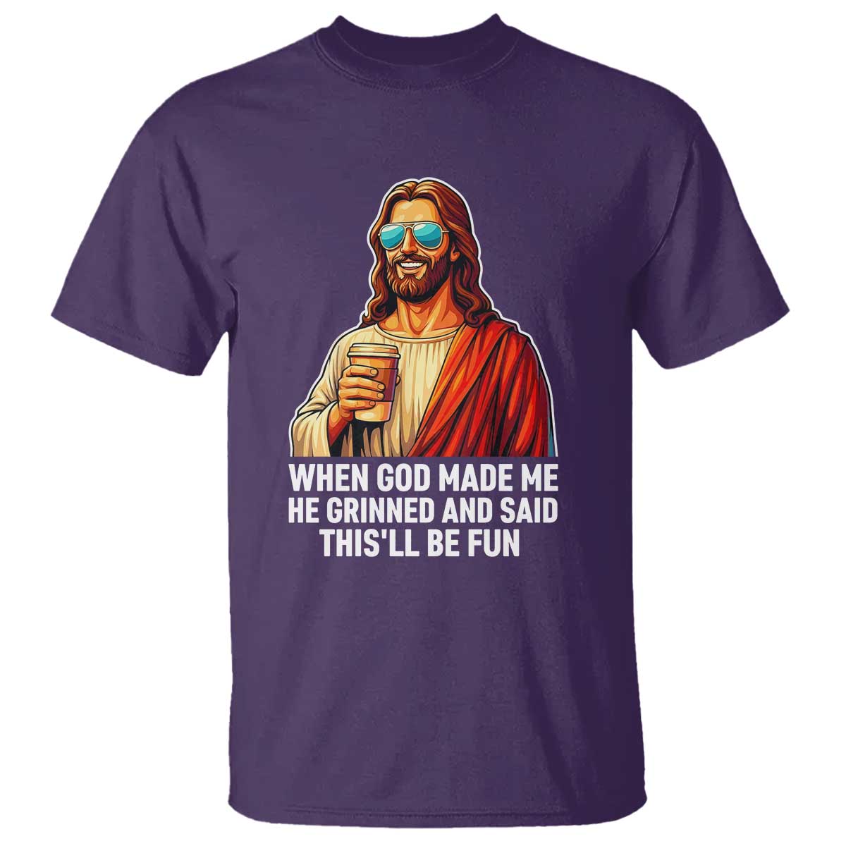 Funny Religious Jesus T Shirt Wait Im Goated TS12 Purple Print Your Wear