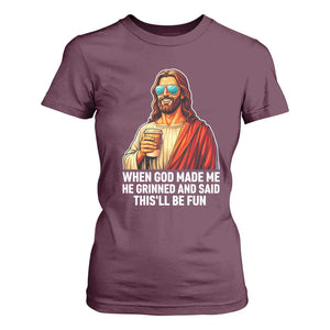 Funny Religious Jesus T Shirt For Women Wait Im Goated TS12 Maroon Print Your Wear