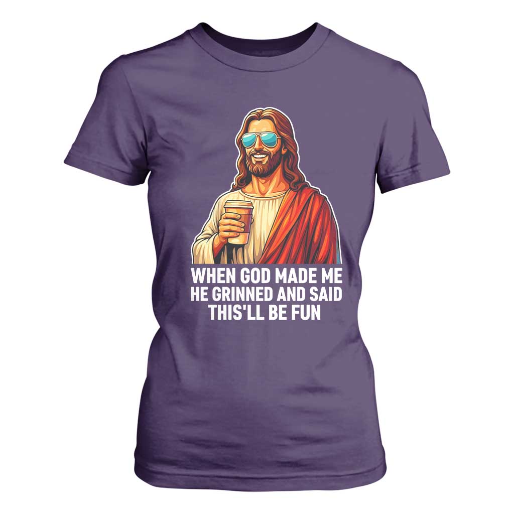 Funny Religious Jesus T Shirt For Women Wait Im Goated TS12 Purple Print Your Wear