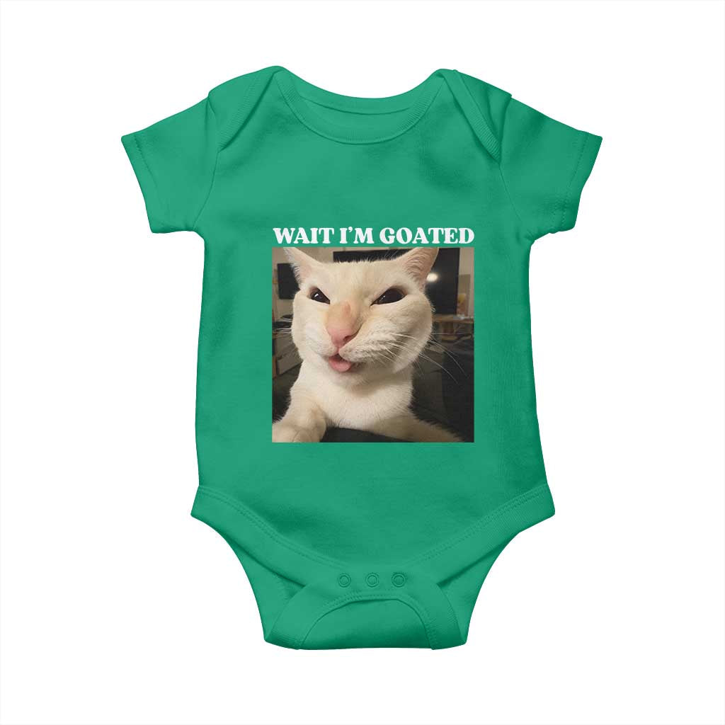 Funny Cat Meme Lover Baby Onesie Wait Im Goated TS12 Irish Green Print Your Wear