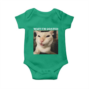 Funny Cat Meme Lover Baby Onesie Wait Im Goated TS12 Irish Green Print Your Wear