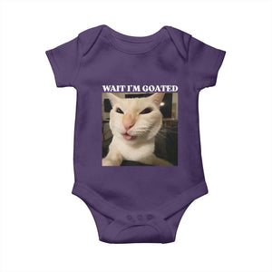 Funny Cat Meme Lover Baby Onesie Wait Im Goated TS12 Purple Print Your Wear