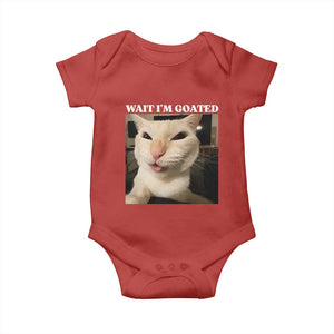 Funny Cat Meme Lover Baby Onesie Wait Im Goated TS12 Red Print Your Wear