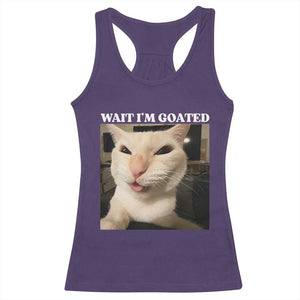 Funny Cat Meme Lover Racerback Tank Top Wait Im Goated TS12 Purple Print Your Wear