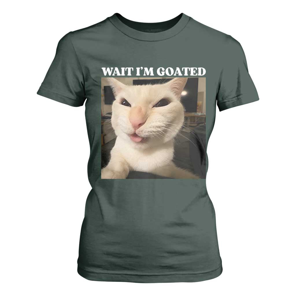 Funny Cat Meme Lover T Shirt For Women TS12 Dark Forest Green Print Your Wear