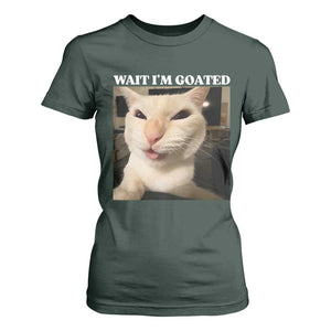 Funny Cat Meme Lover T Shirt For Women TS12 Dark Forest Green Print Your Wear