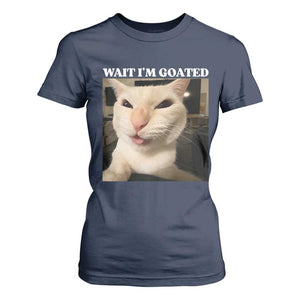 Funny Cat Meme Lover T Shirt For Women TS12 Navy Print Your Wear