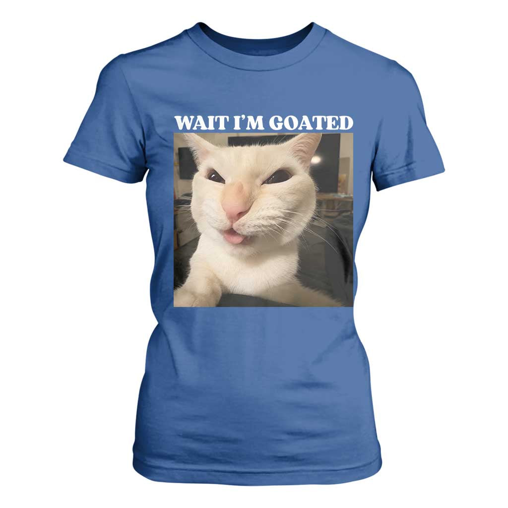 Funny Cat Meme Lover T Shirt For Women TS12 Royal Blue Print Your Wear