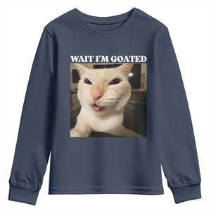 Funny Cat Meme Lover Youth Sweatshirt TS12 Navy Print Your Wear