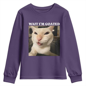 Funny Cat Meme Lover Youth Sweatshirt TS12 Purple Print Your Wear