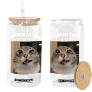 Funny Silly Cat Meme Glass Can Wait Im Goated TS12 Print Your Wear