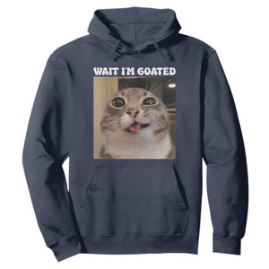 Funny Silly Cat Meme Hoodie Wait Im Goated TS12 Navy Print Your Wear