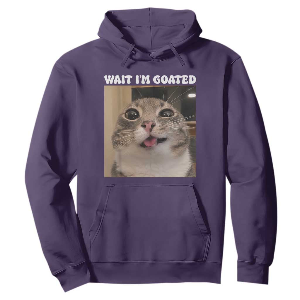 Funny Silly Cat Meme Hoodie Wait Im Goated TS12 Purple Print Your Wear