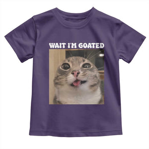 Funny Silly Cat Meme Toddler T Shirt Wait Im Goated TS12 Purple Print Your Wear