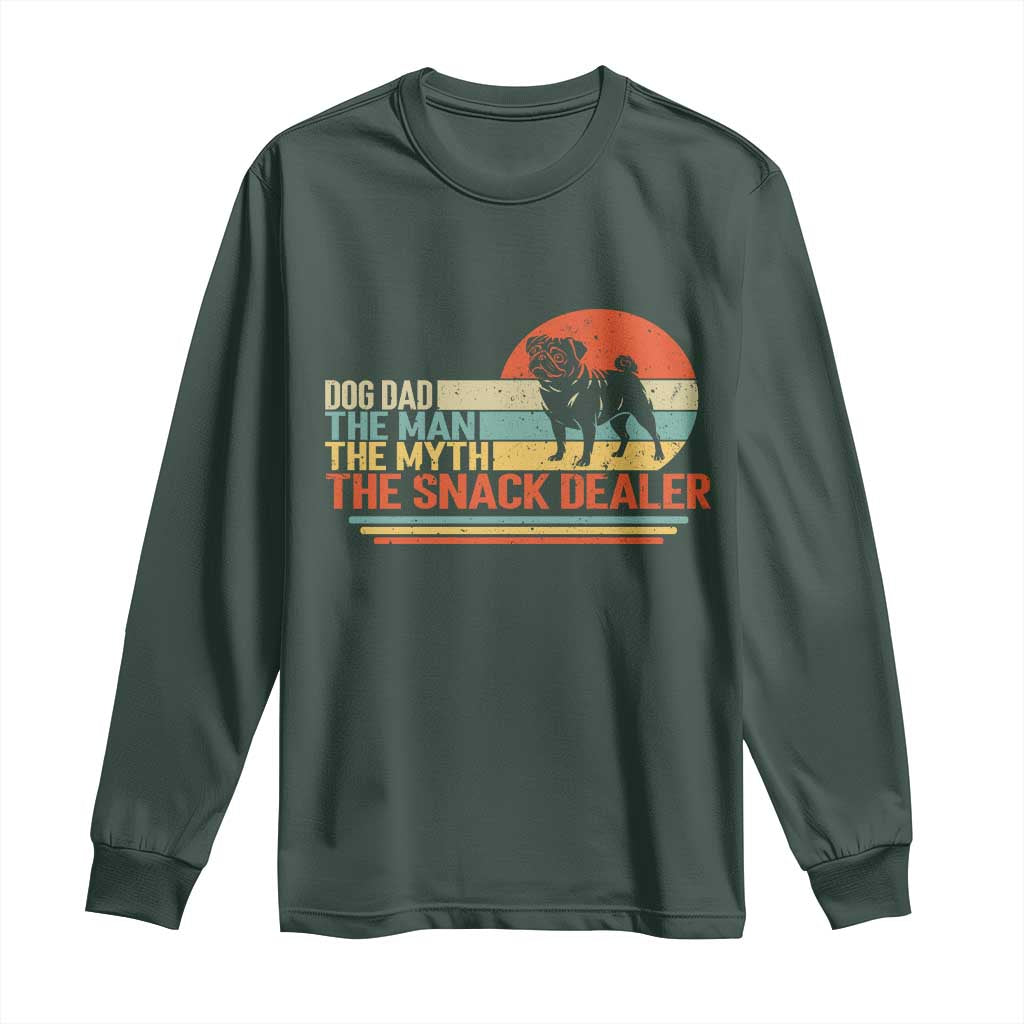 Vintage Dog Dad Long Sleeve Shirt The Man The Myth The Snack Dealer TS12 Dark Forest Green Print Your Wear