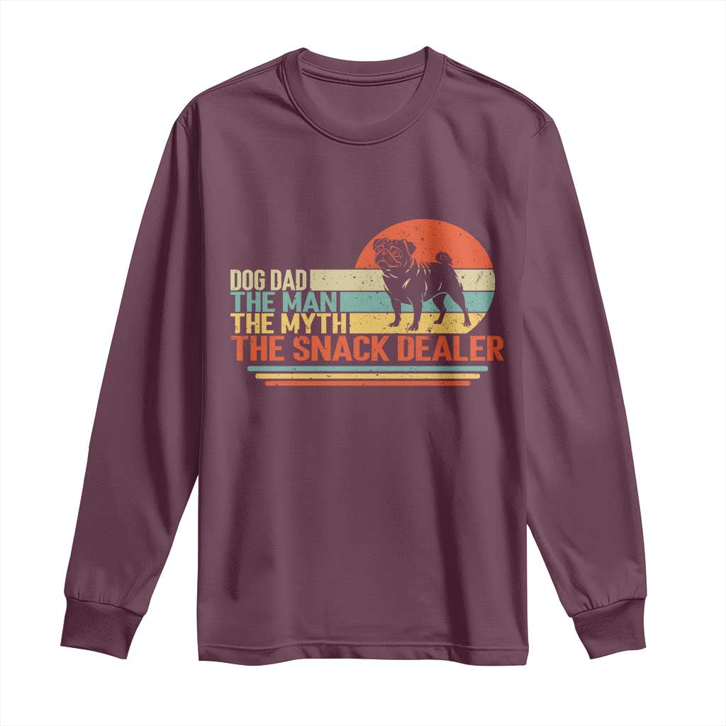 Vintage Dog Dad Long Sleeve Shirt The Man The Myth The Snack Dealer TS12 Maroon Print Your Wear