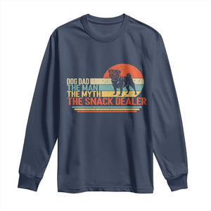 Vintage Dog Dad Long Sleeve Shirt The Man The Myth The Snack Dealer TS12 Navy Print Your Wear