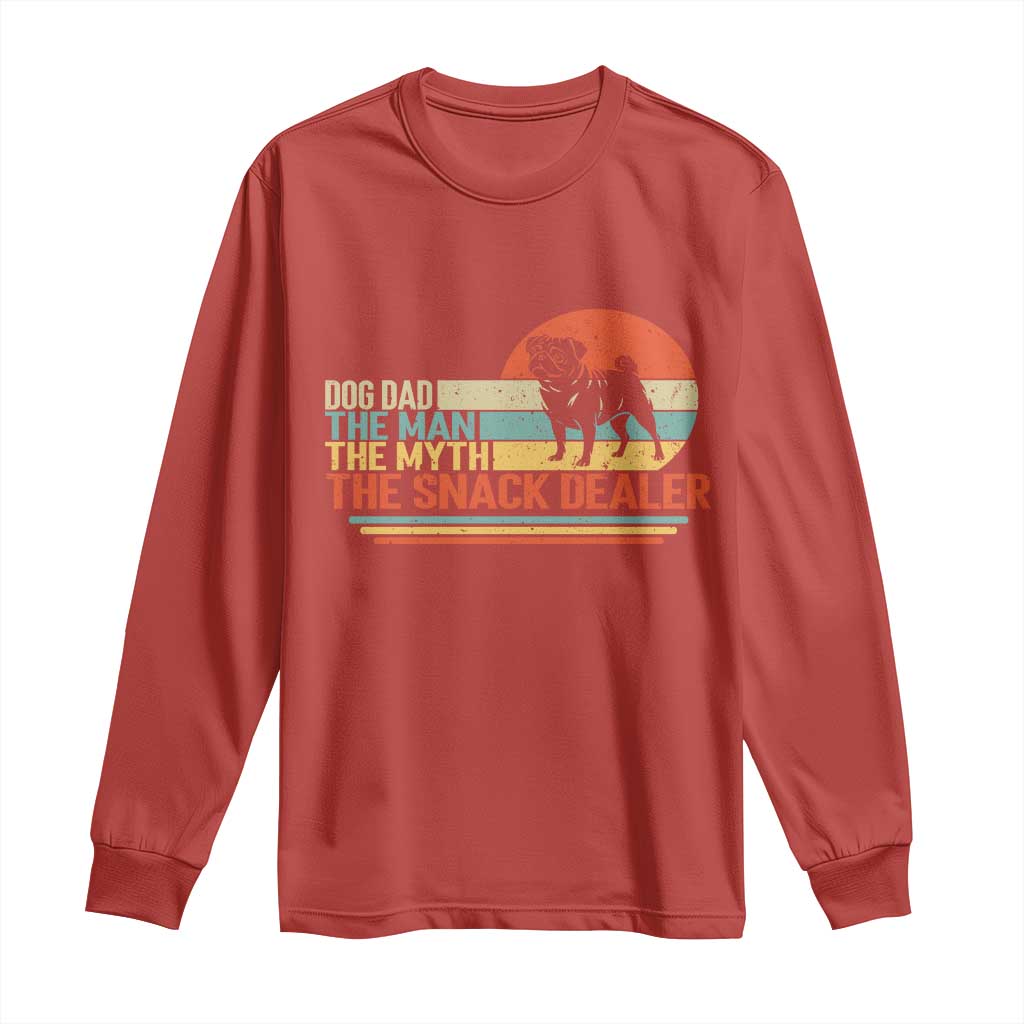 Vintage Dog Dad Long Sleeve Shirt The Man The Myth The Snack Dealer TS12 Red Print Your Wear
