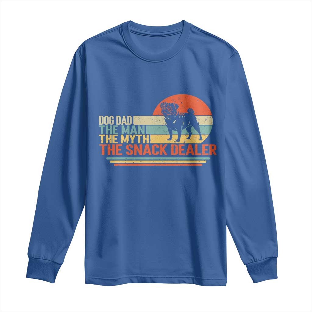 Vintage Dog Dad Long Sleeve Shirt The Man The Myth The Snack Dealer TS12 Royal Blue Print Your Wear
