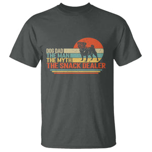 Vintage Dog Dad T Shirt The Man The Myth The Snack Dealer TS12 Dark Heather Print Your Wear
