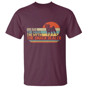 Vintage Dog Dad T Shirt The Man The Myth The Snack Dealer TS12 Maroon Print Your Wear