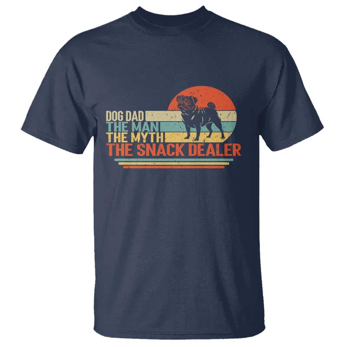 Vintage Dog Dad T Shirt The Man The Myth The Snack Dealer TS12 Navy Print Your Wear