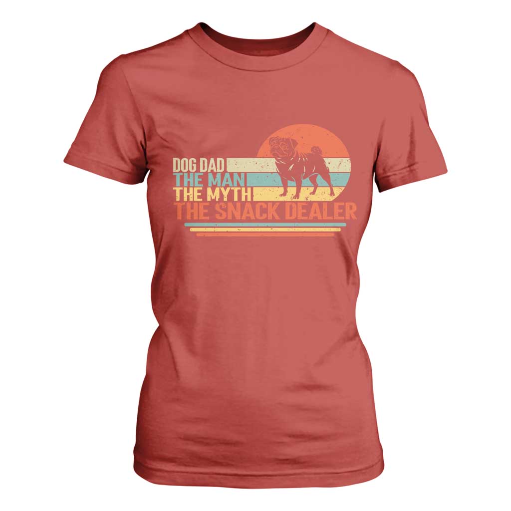 Vintage Dog Dad T Shirt For Women The Man The Myth The Snack Dealer TS12 Red Print Your Wear