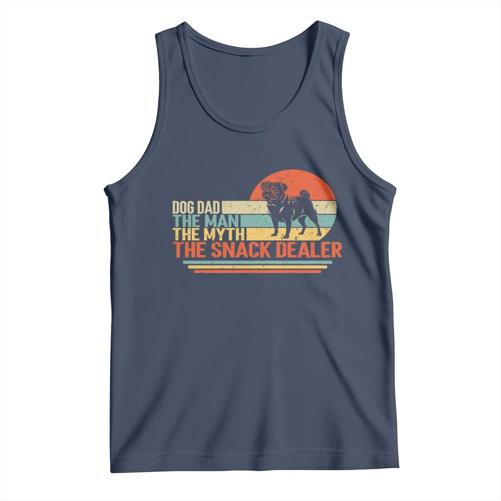 Vintage Dog Dad Tank Top The Man The Myth The Snack Dealer TS12 Navy Print Your Wear
