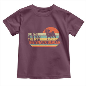 Vintage Dog Dad Toddler T Shirt The Man The Myth The Snack Dealer TS12 Maroon Print Your Wear