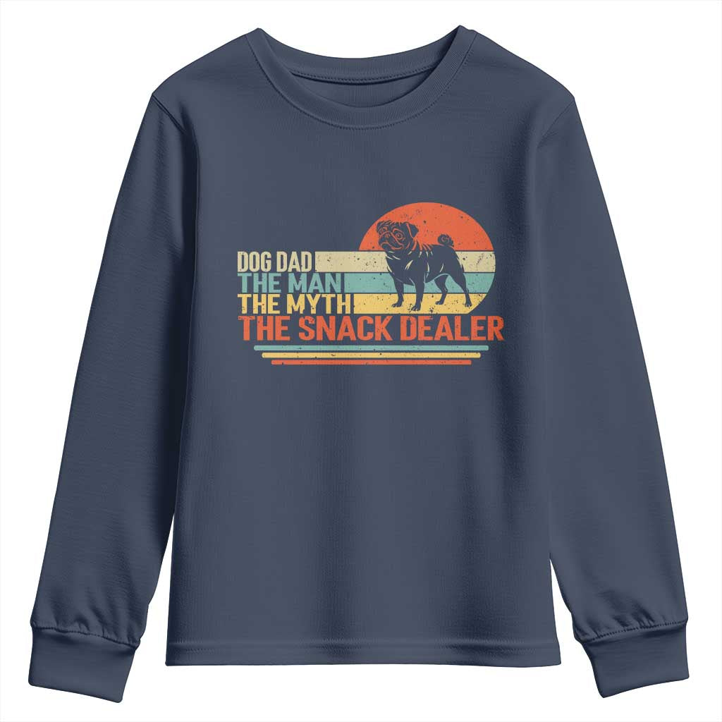 Vintage Dog Dad Youth Sweatshirt The Man The Myth The Snack Dealer TS12 Navy Print Your Wear