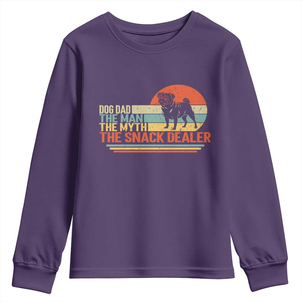 Vintage Dog Dad Youth Sweatshirt The Man The Myth The Snack Dealer TS12 Purple Print Your Wear
