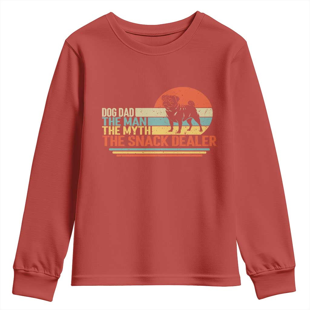 Vintage Dog Dad Youth Sweatshirt The Man The Myth The Snack Dealer TS12 Red Print Your Wear