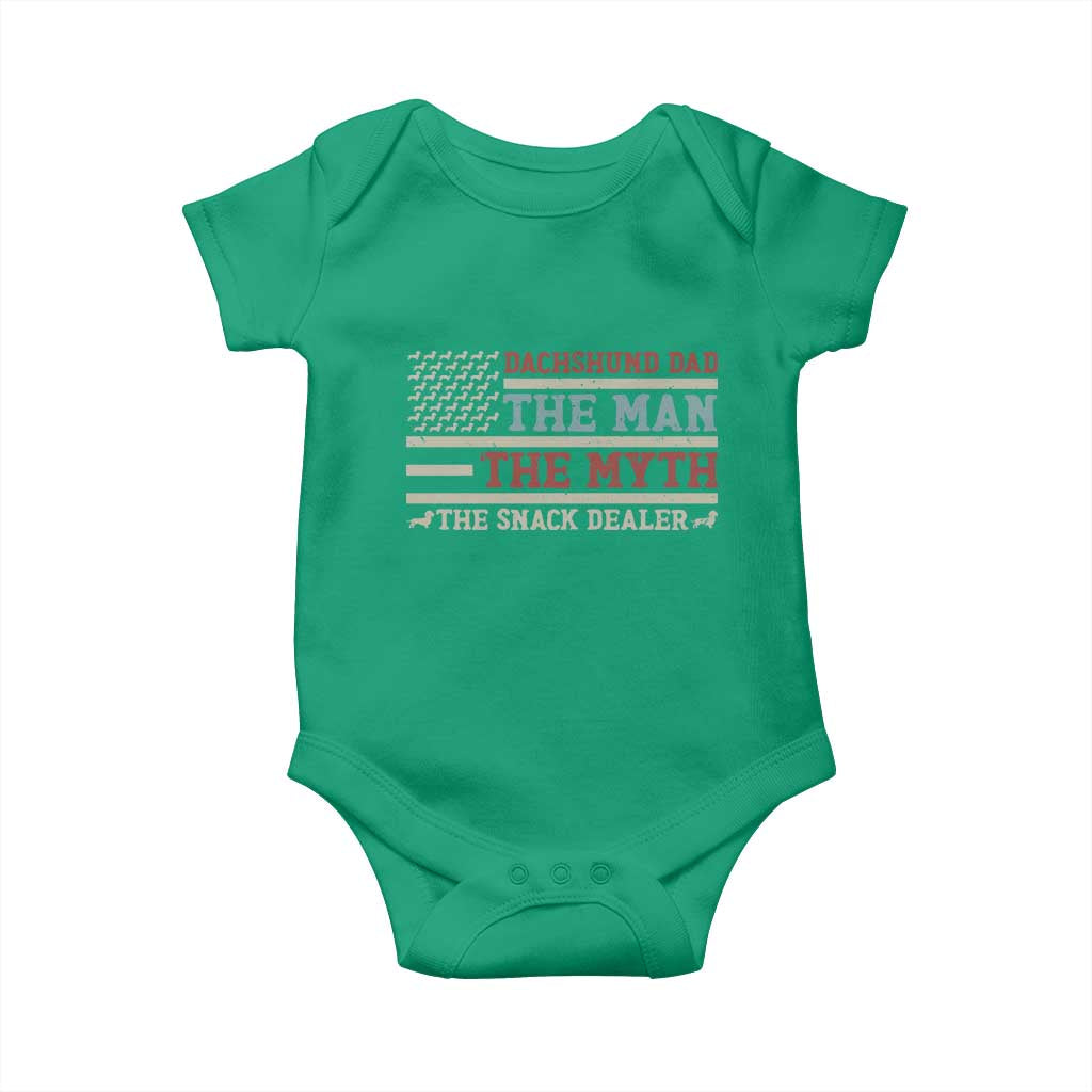 American Flag Dachshund Dad Baby Onesie The Man The Myth The Snack Dealer TS12 Irish Green Print Your Wear