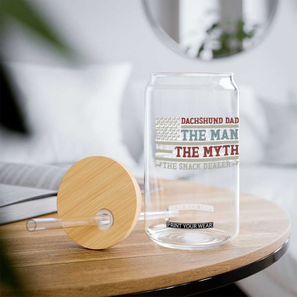 American Flag Dachshund Dad Glass Can The Man The Myth The Snack Dealer TS12 Print Your Wear