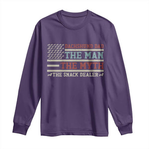 American Flag Dachshund Dad Long Sleeve Shirt The Man The Myth The Snack Dealer TS12 Purple Print Your Wear